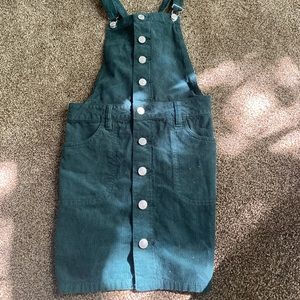 Pacsun corduroy green button up dress